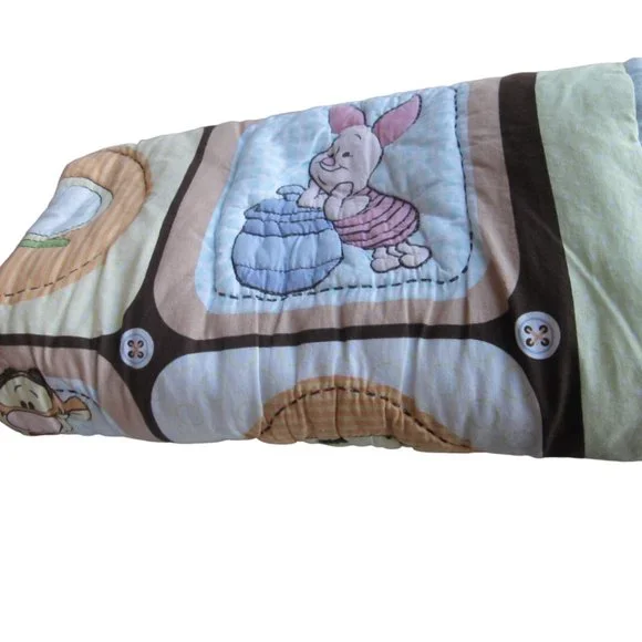 Vintage 90s Disney Winnie the Pooh Baby Comforter Patchwork Design Piglet Tigger